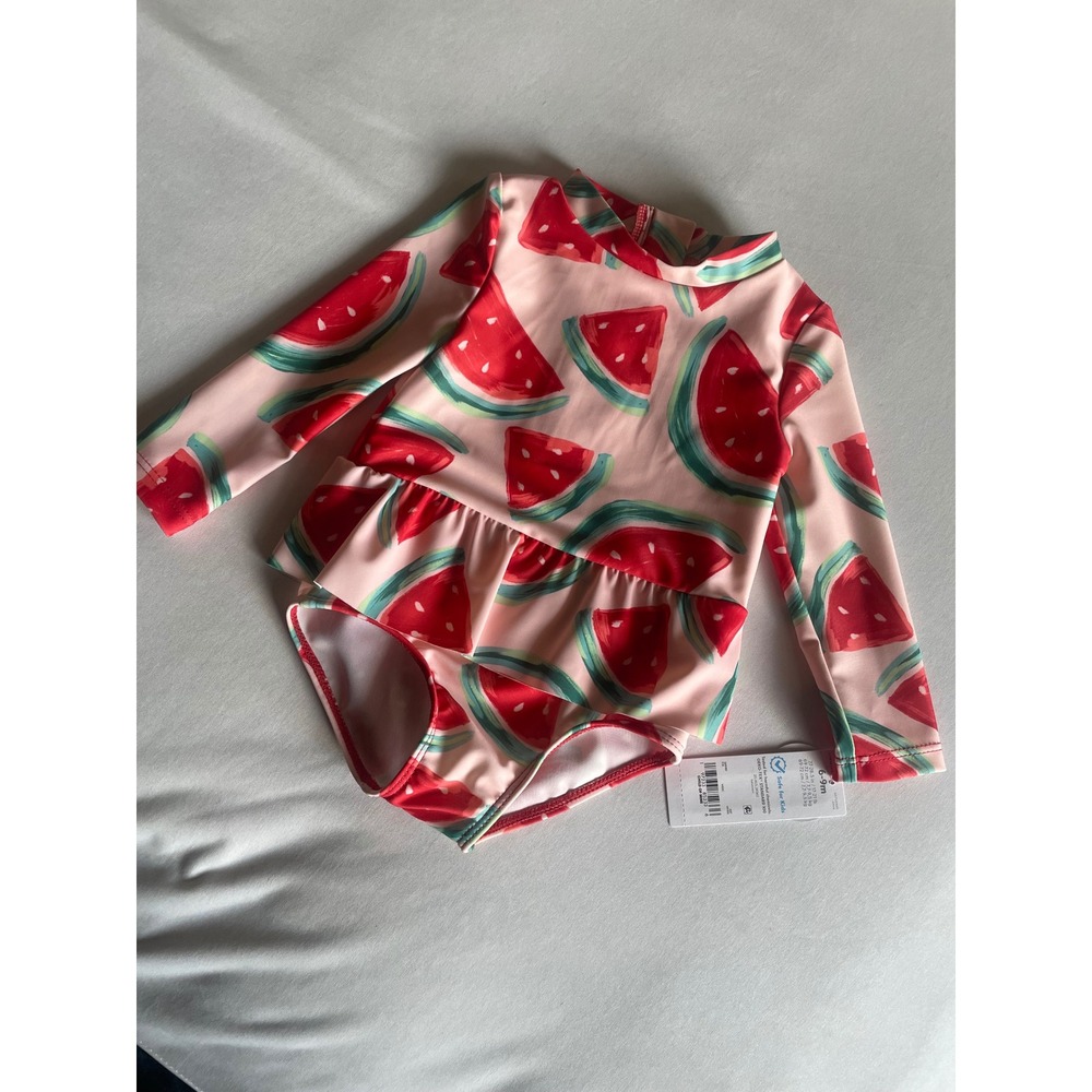 Carter's Child of Mine Baby Girl Watermelon Rash Guard Swimsuit 6-9M NWT Pink